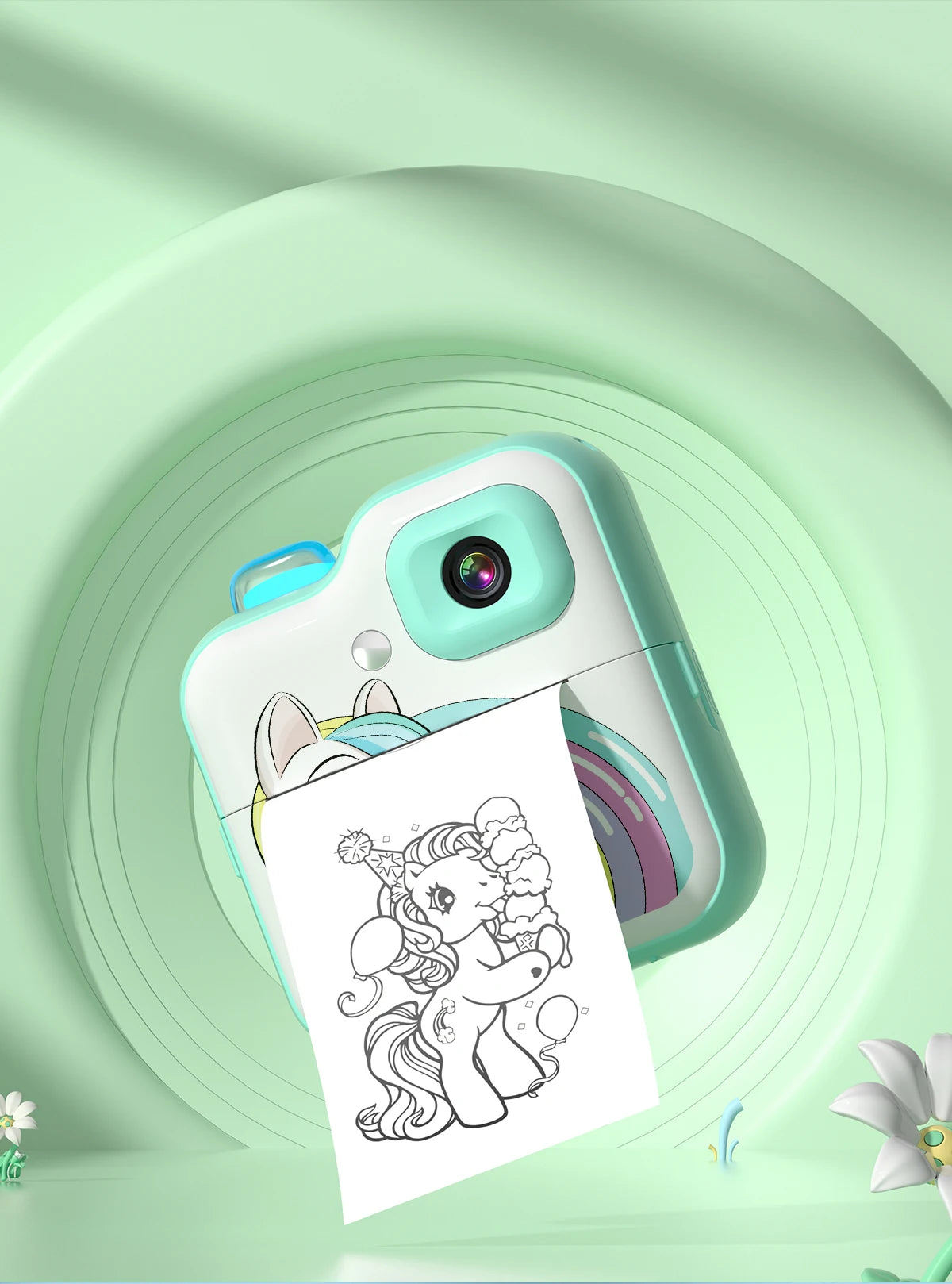 Children Camera Mini Instant Print Digital Camera 32G TF Card Inkless Printing Paper Kids Video Educational Toys For Kids Gift