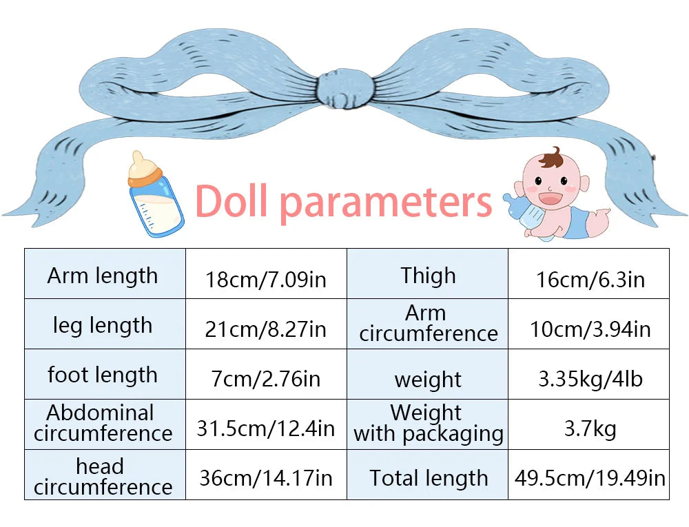 19.5-inch silicone reborn doll 3.35kg ultra realistic touch sweet smile slightly parted lips dynamic styling girl