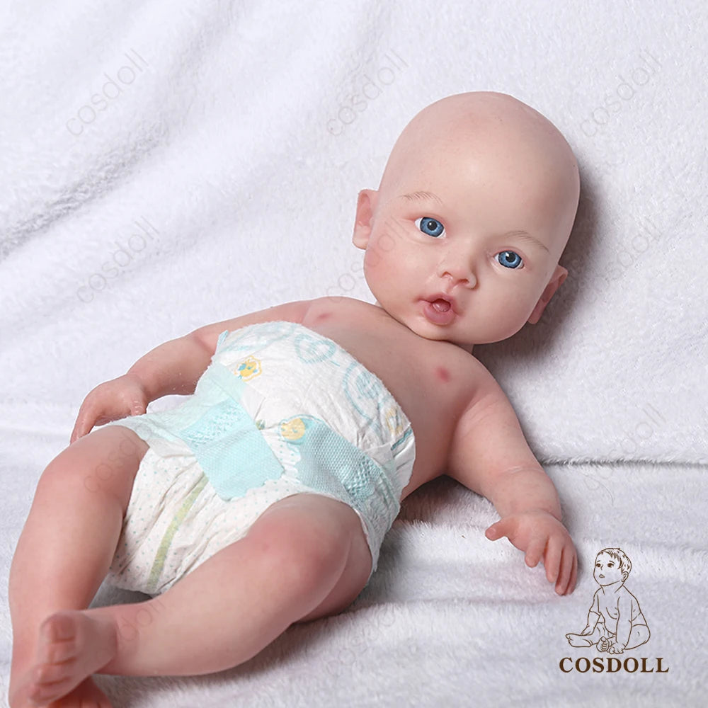 COSDOLL 18inch Silicone Reborn Baby Doll Girl can Drink and Pee Soft Realistic Silicone Kid Doll Birthday Present Children Gifts