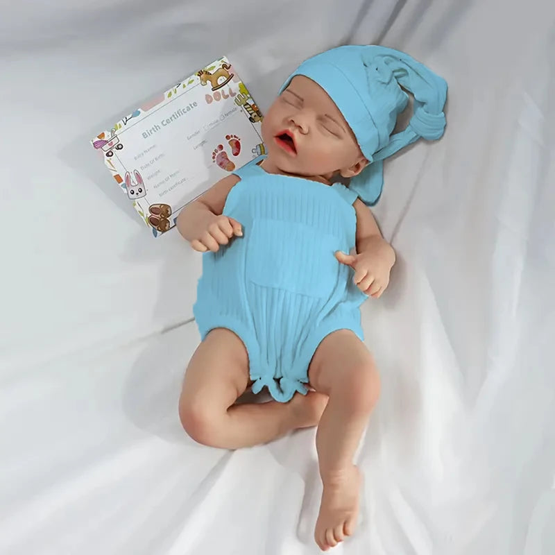 MALETOFE 45cm Reborn Full Body Silicone Baby Doll Panda Clothes Realistic Real Soft Girl For Children Cut Clever Baby