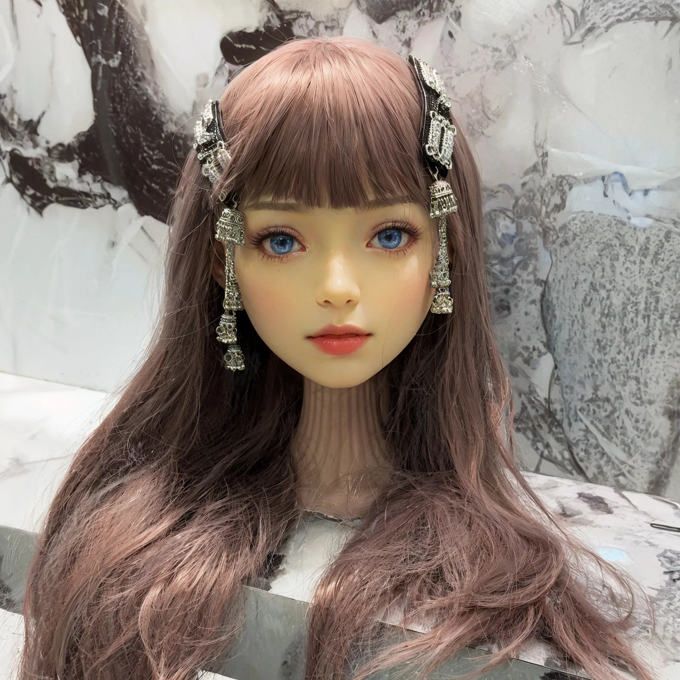 Anime character animal cartoon hair stylized hair silk cluster model, random hair color given