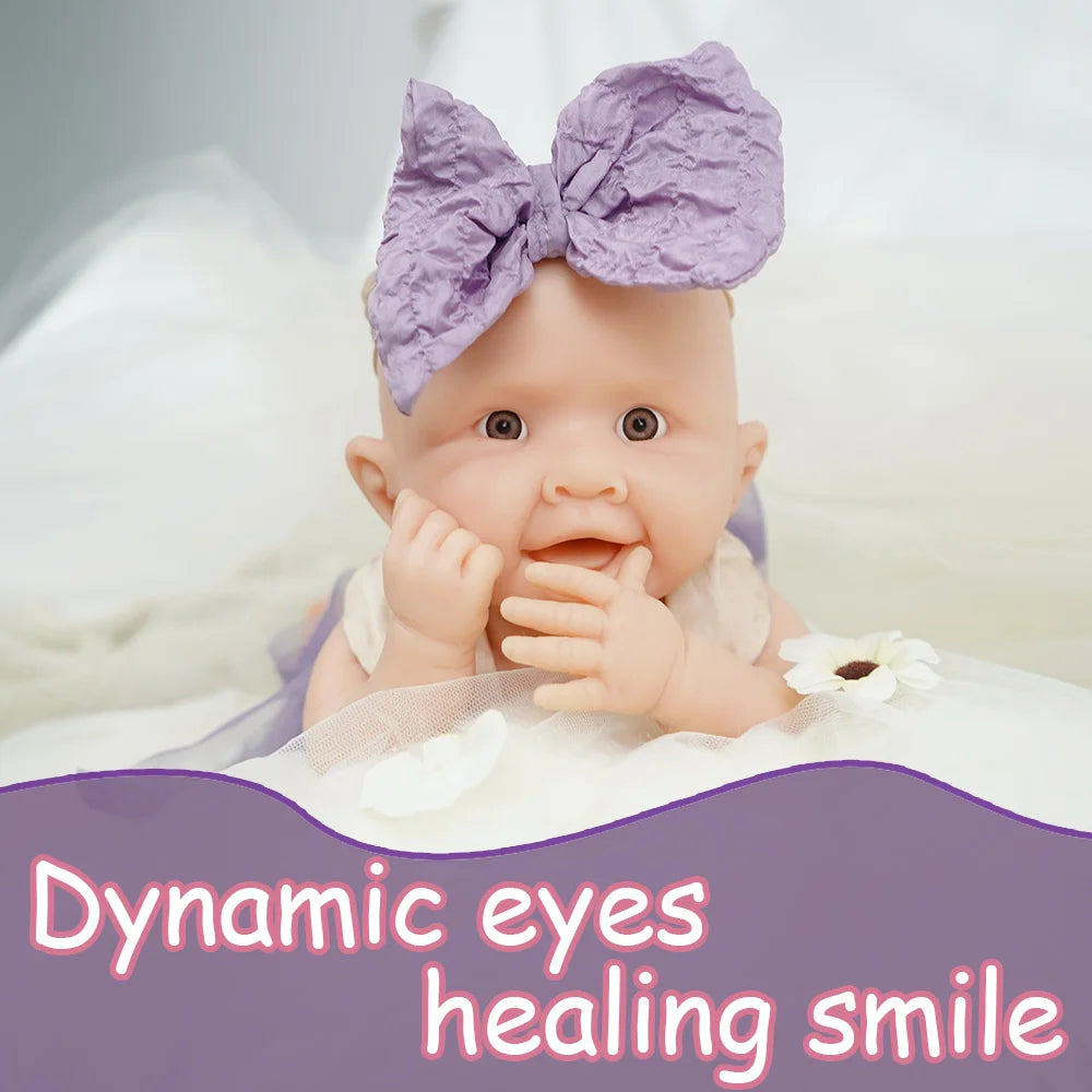 19.5-inch silicone reborn doll 3.35kg ultra realistic touch sweet smile slightly parted lips dynamic styling girl