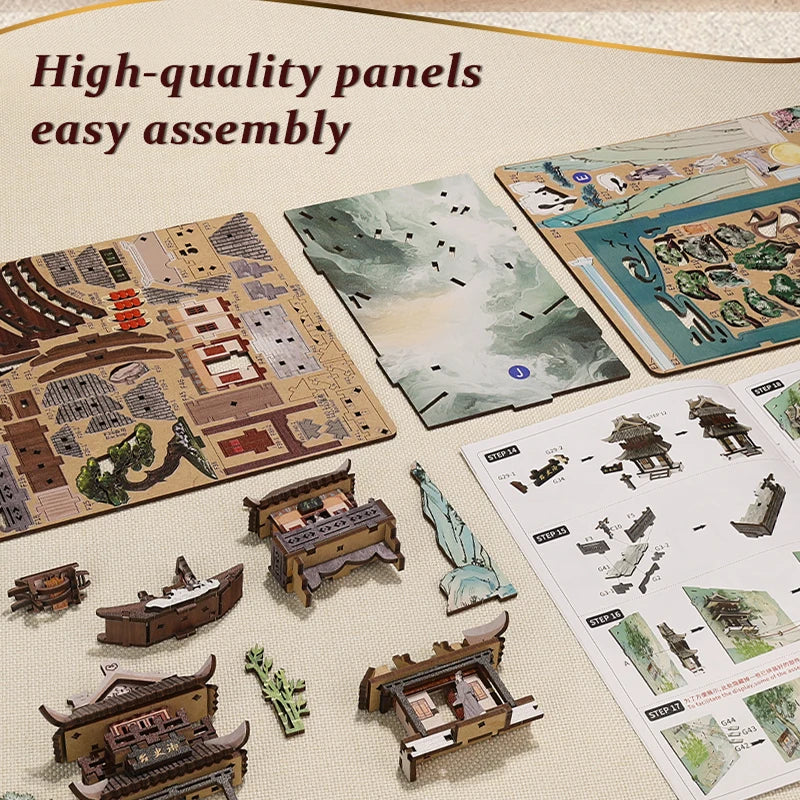 CUTEBEE Wooden Dollhouse Kit Miniature Doll House Kits Booknook Bookshelf Book Nook with Dust Cover Bookends Christmas Gift