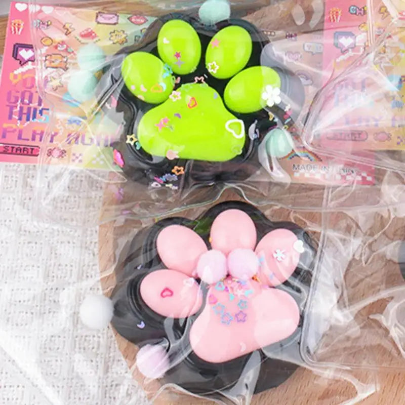 Squishys Fidget Toy Anti-stress Cat Paw Pinch Decompressions Toy Slow Rebound Blingbling Squeeze Gifts