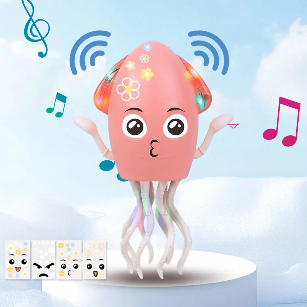 Dancing Funny Octopus Toy Smart Obstacle Avoidance Interactive Moving Toys Electronic Light Up Music Toys for Office Desk Decor