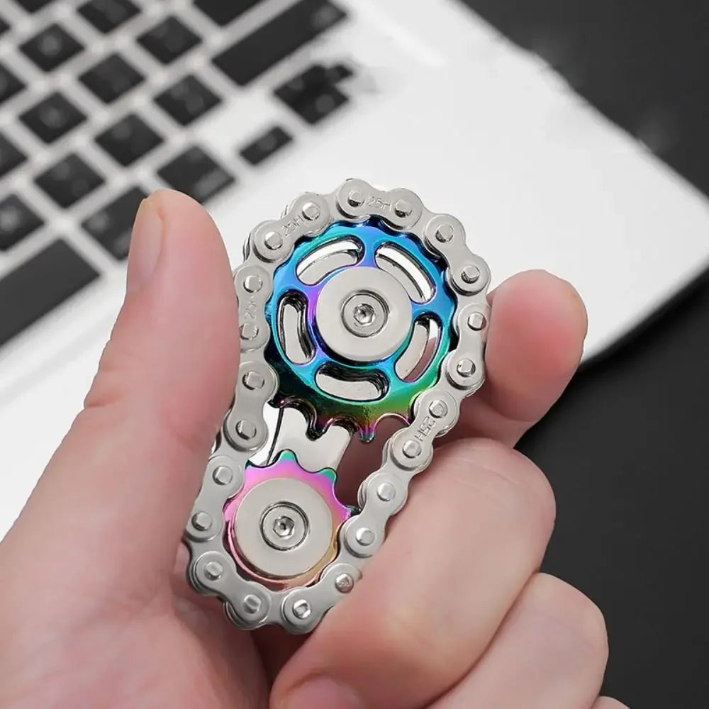 Chains Gear Fidget Spinner Spinning Top Fingertip Sprocket Hand Spinner Chain Gear Gyroscope Metal Wheel Gear Chain Gyroscope