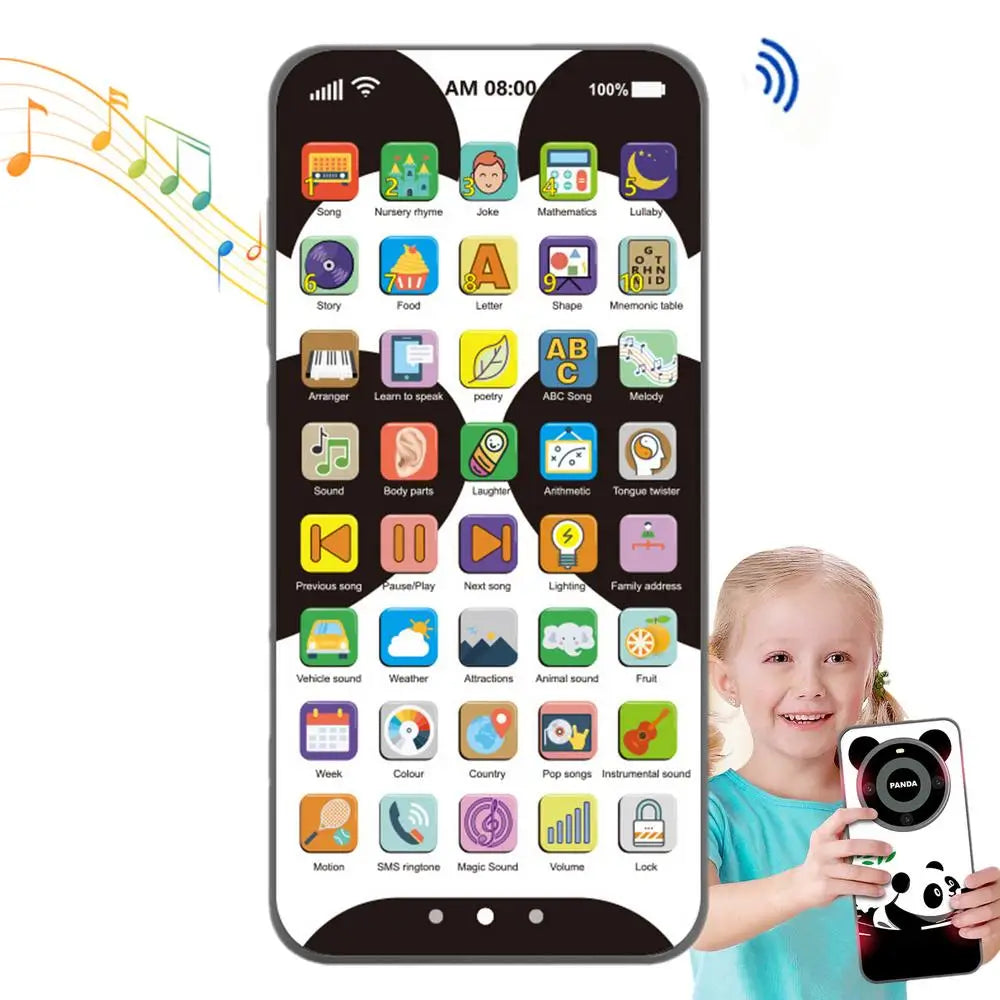 Kids Toy Smartphone Early Mobile Phone With Light Touch Screen Phone Rechargeable 10000 Functions Educational Content For Boys