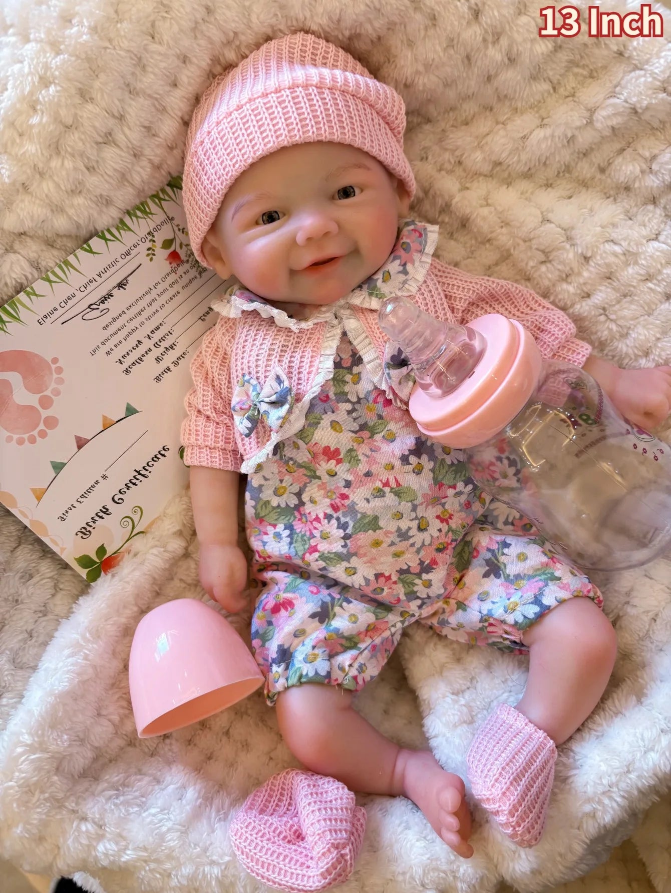 Saskia 13 Inch Vivienne Solid Soft Silicone Bebe Reborn Girl Cute Baby Can Open Mouth muñeca reborn bebé Toys