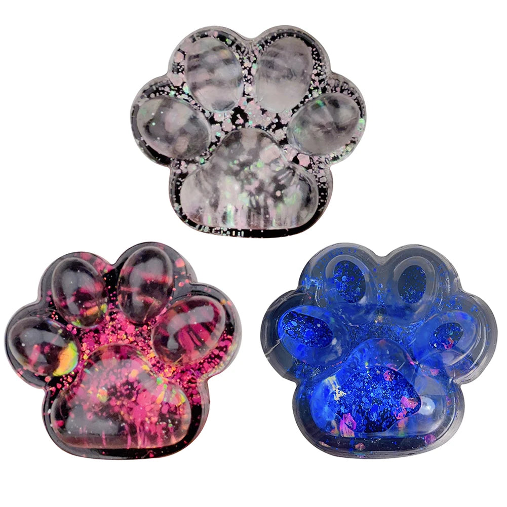 Cute Cat Paw Soft Squeeze Toy Dark Starry Squishies Fidgets Toy Stress Relief Toy for Children and Adults Christmas Gifts