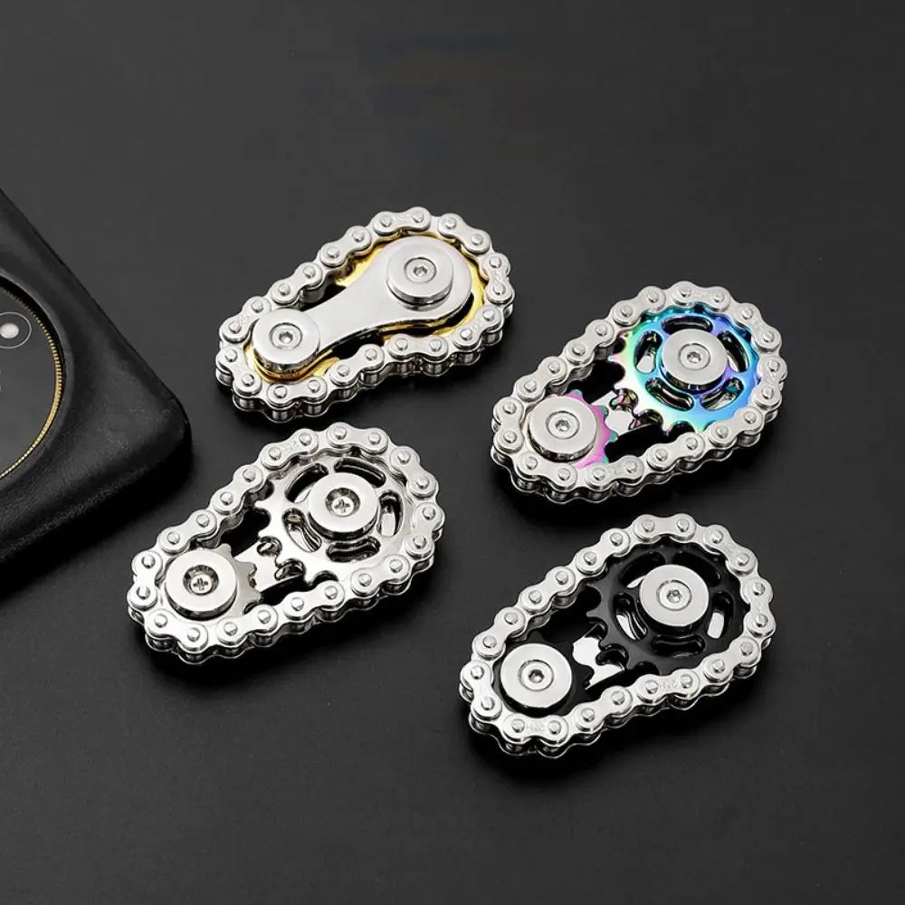 Chains Gear Fidget Spinner Spinning Top Fingertip Sprocket Hand Spinner Chain Gear Gyroscope Metal Wheel Gear Chain Gyroscope