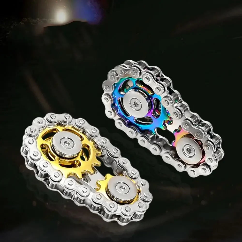 Chains Gear Fidget Spinner Spinning Top Fingertip Sprocket Hand Spinner Chain Gear Gyroscope Metal Wheel Gear Chain Gyroscope