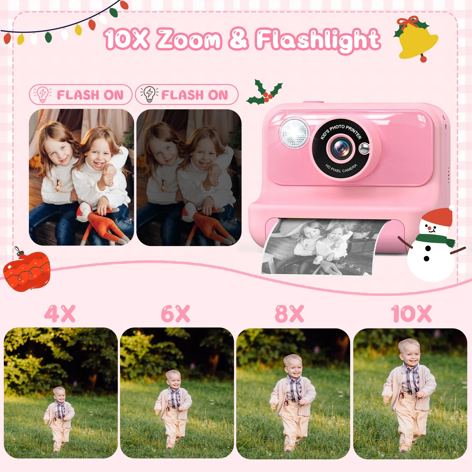 Kids Camera Instant Print 1080P HD Thermal Printing Camera 2.4 Inch Mini Digital Camera Toy For Toddle