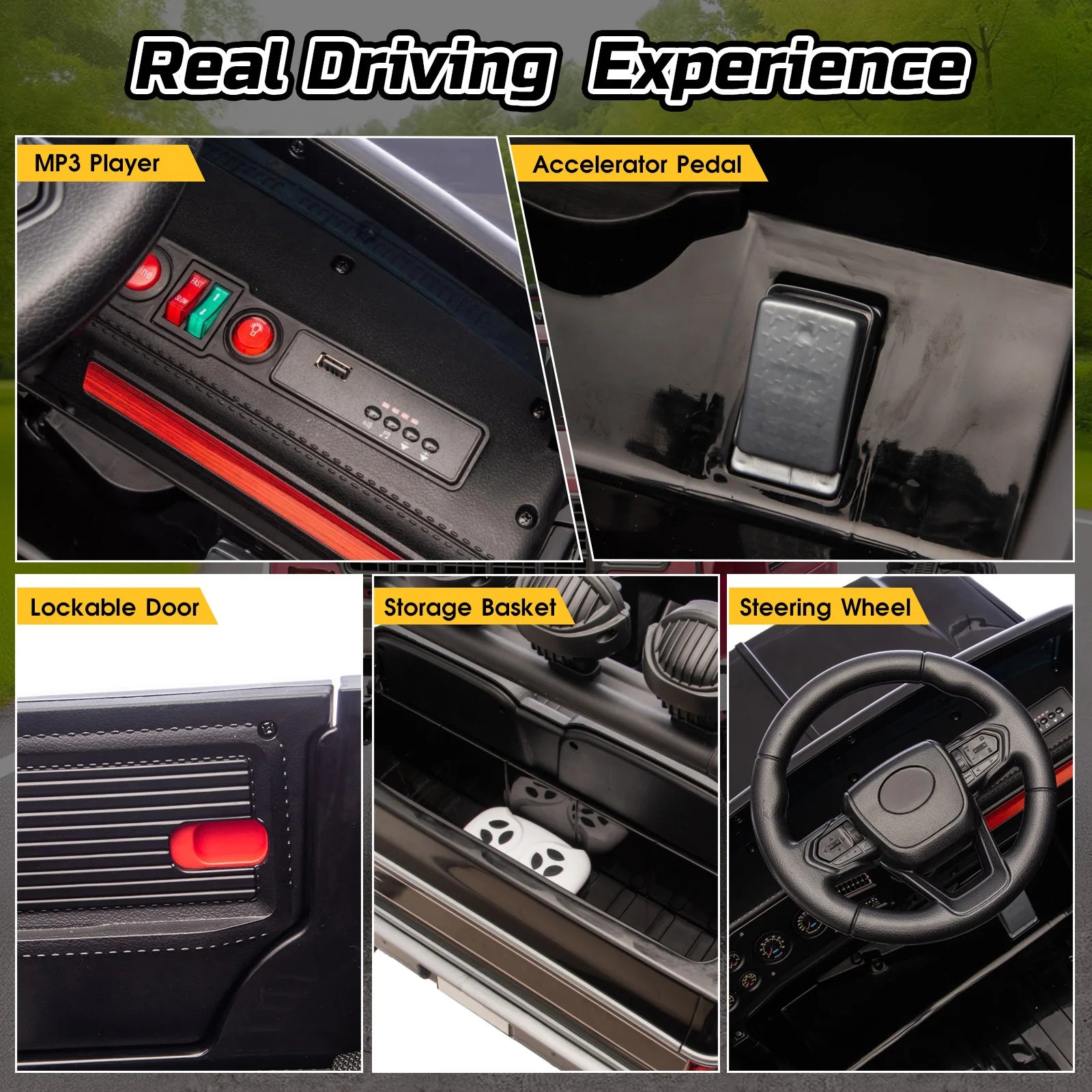 Electric Vehicle Truck for Grandson Christmas Gifts,24V Ride on Toy for Kids, Battery Powered Kids Electric Car w/ Suspension