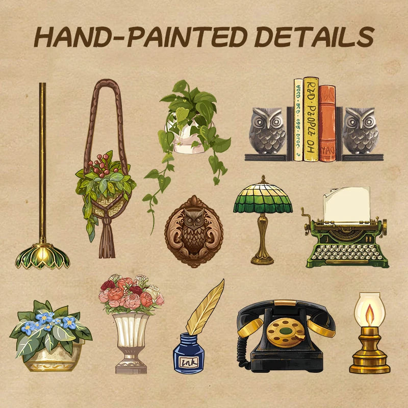 Cutebee 3D Wooden Puzzle Miniature Model Kits Owl Bookstore Mini DIY Doll House Home Decor for Family Unique Birthday Gifts