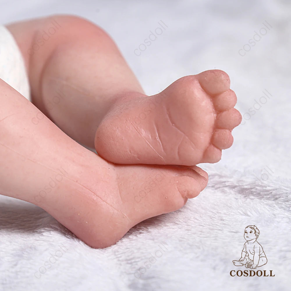 COSDOLL 18inch Silicone Reborn Baby Doll Girl can Drink and Pee Soft Realistic Silicone Kid Doll Birthday Present Children Gifts