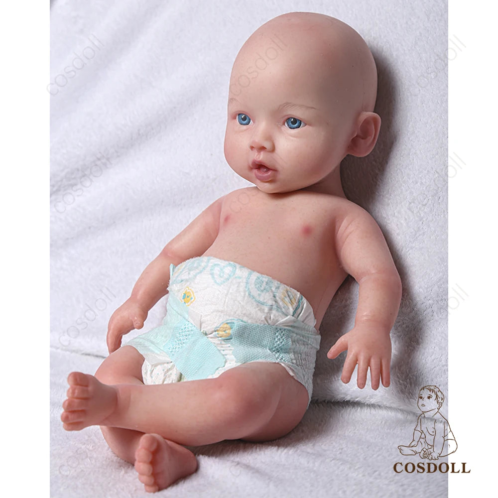 COSDOLL 18inch Silicone Reborn Baby Doll Girl can Drink and Pee Soft Realistic Silicone Kid Doll Birthday Present Children Gifts