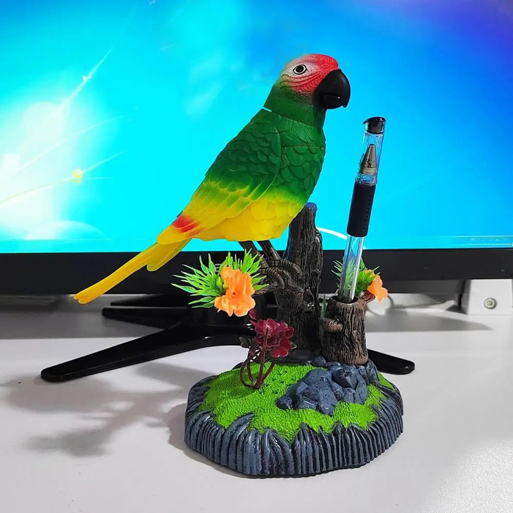Talking Bird Toy Vocal Robot Birds Toy Electronic Parrot Sensor Realistic Toy For Boys Girls Kid Adults For Home Kids Room Desk