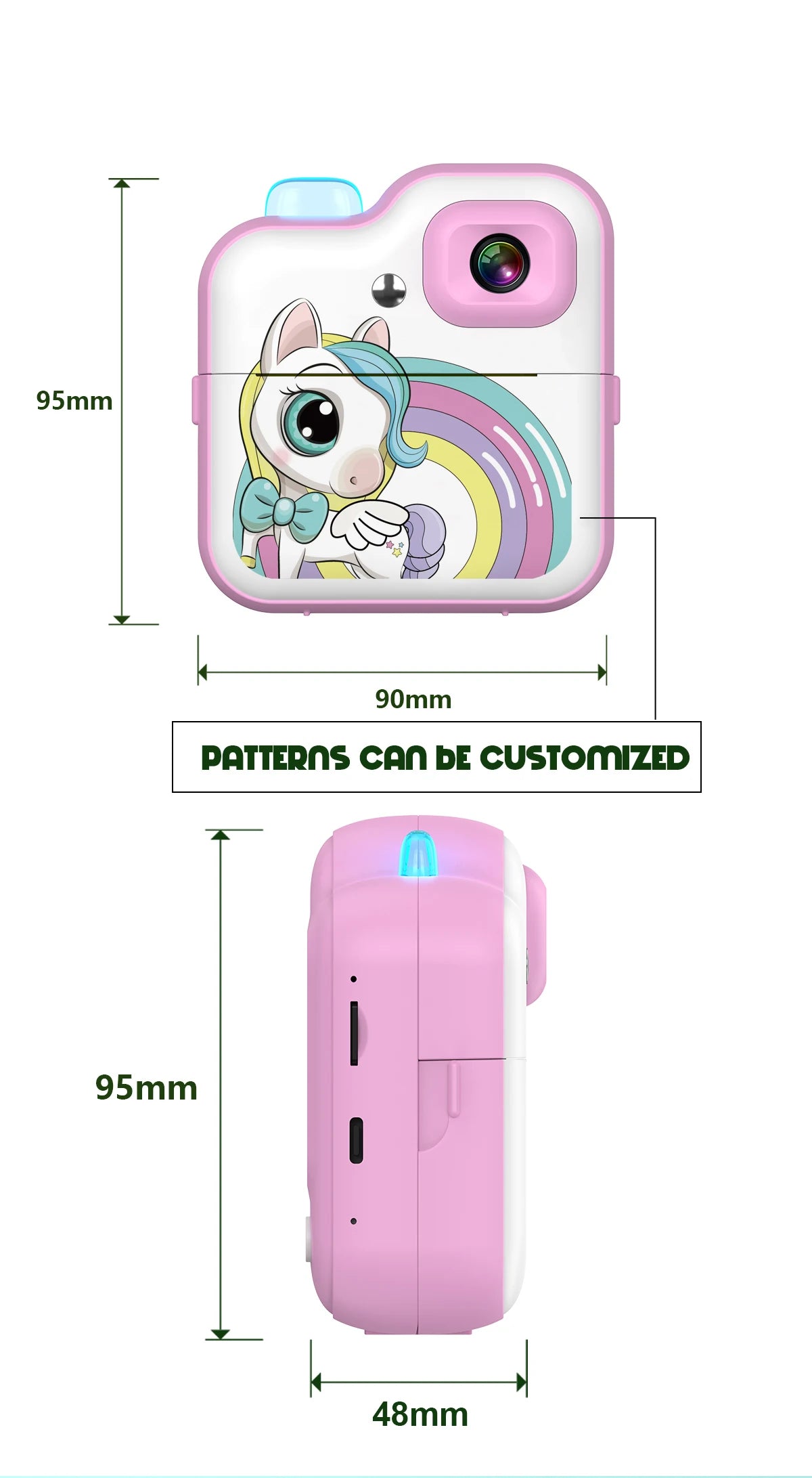 Children Camera Mini Instant Print Digital Camera 32G TF Card Inkless Printing Paper Kids Video Educational Toys For Kids Gift