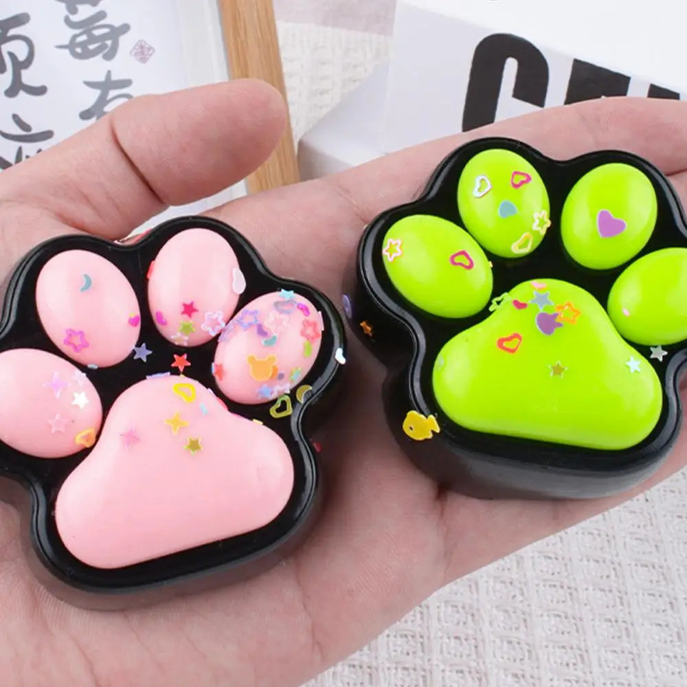 Squishys Fidget Toy Anti-stress Cat Paw Pinch Decompressions Toy Slow Rebound Blingbling Squeeze Gifts