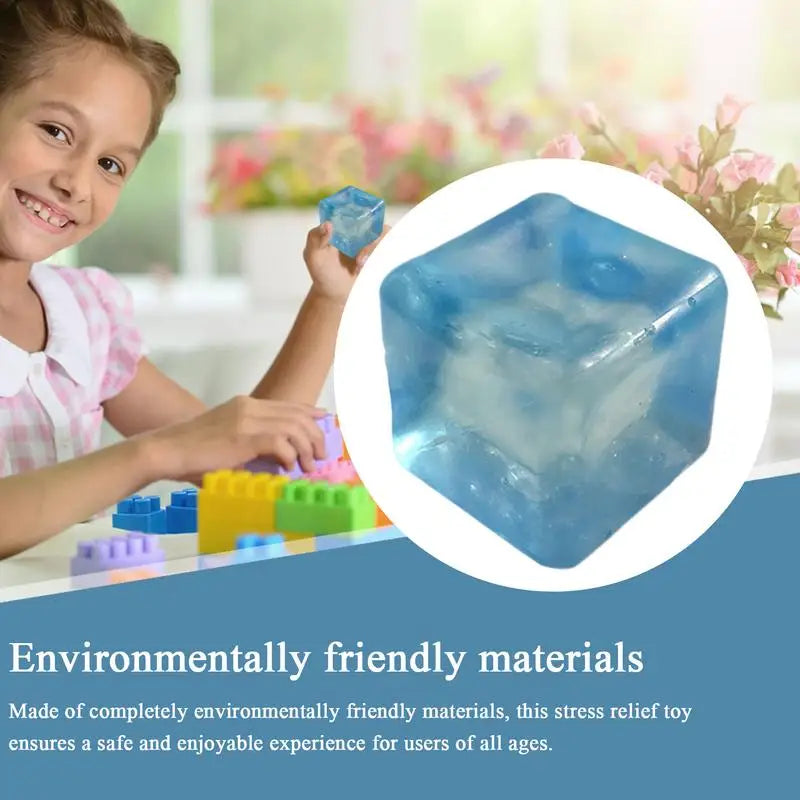 Stress Cube Soft Kneadable Fidget Toy Slow Rise Fidget Toys Stress Reliever For Kids And Adults Stocking Stuffers Easter Basket