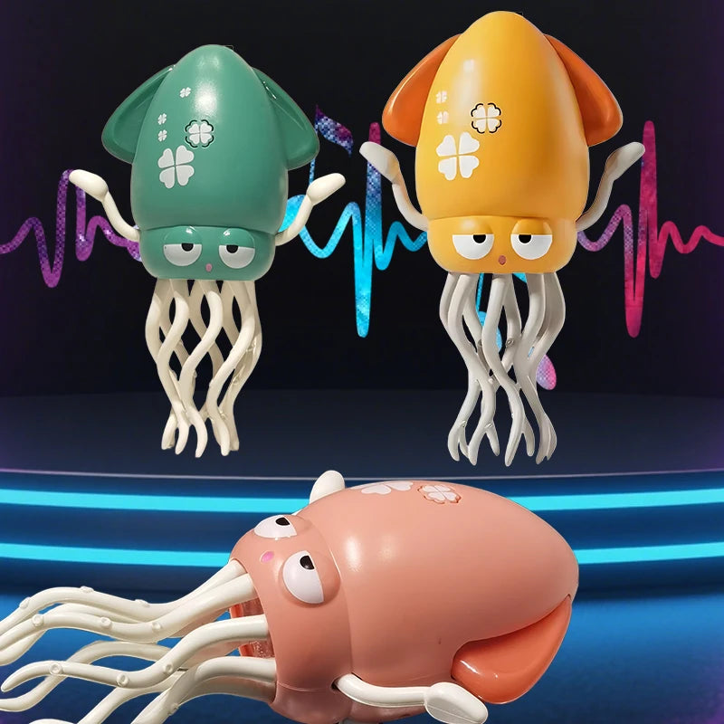 Electric induction dancing octopus toy automatic obstacle avoidance crawling interactive simulation squid with music and light