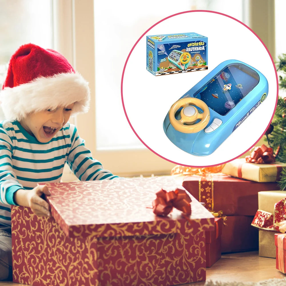 Driving Simulator with Music & Vehicle Sound Effects Interactive Simulation Driving Steering Wheel Toy Car Racing Adventure Game