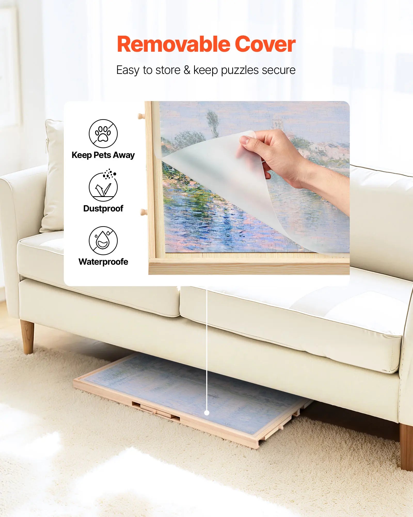 VEVOR 1000 Piece Rotating Puzzle Board with 5 Drawers  Portable Wooden Table Jigsaw Puzzle Accessories for Adults and Kids