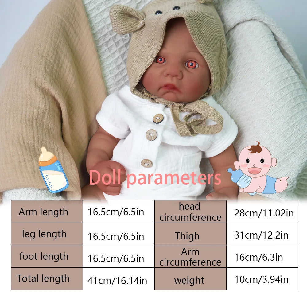 Baby like touch 41cm all silicone boy reincarnation doll 2.2kg real proportion | Collection | Gift | Medical