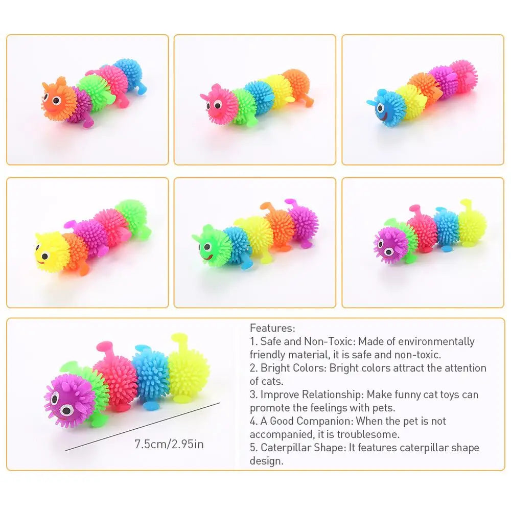 Simulation Caterpillar Kids Toys Anti Stress Easter Caterpillar Toys Interactive Flexible Decompression Chew Toys For Kids