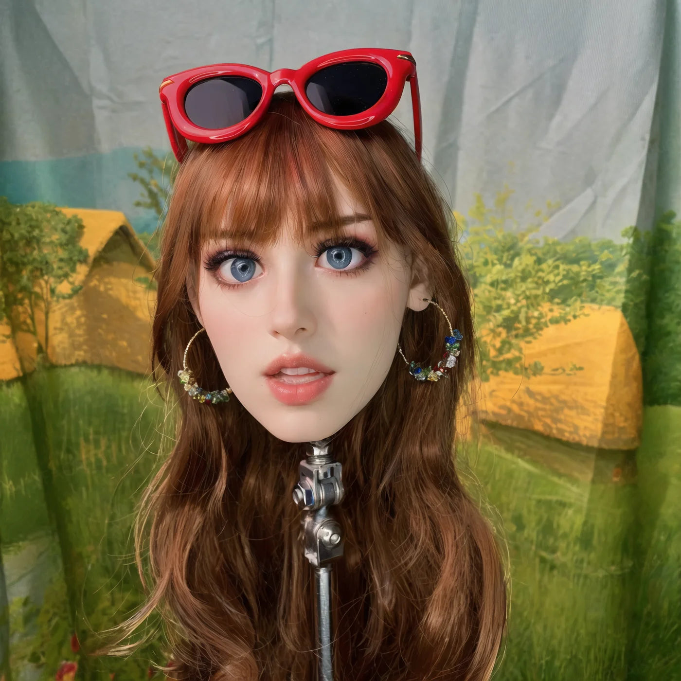 Anime character animal cartoon hair stylized hair silk cluster model, random hair color given