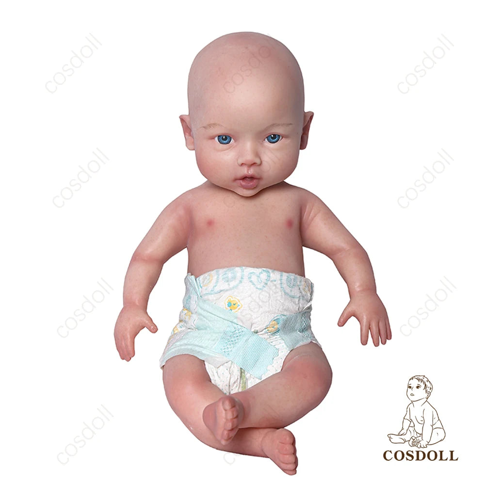 COSDOLL 18inch Silicone Reborn Baby Doll Girl can Drink and Pee Soft Realistic Silicone Kid Doll Birthday Present Children Gifts