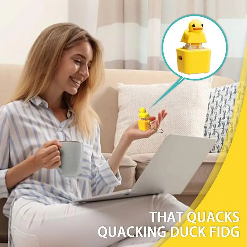 Quackey Fidget Toy Quacking Fidget Toy Rechargeable Duck Key Chain Stress Relief Sensory Game Squeaky Home Decor For Bag &