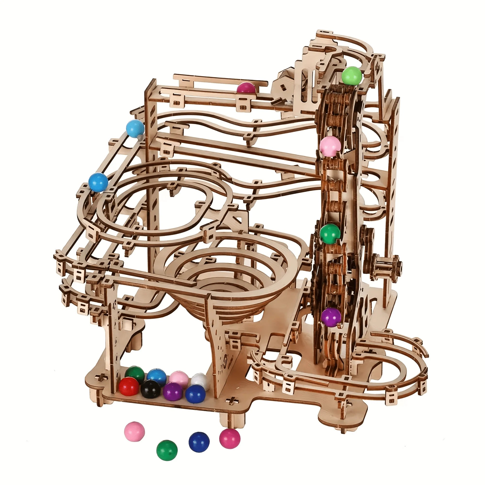 3D Wooden Puzzles Spacetime Tunnel Marble Maze | Educational Physics Puzzle Kit, STEM Assembled Model & Unique Birthday Christma
