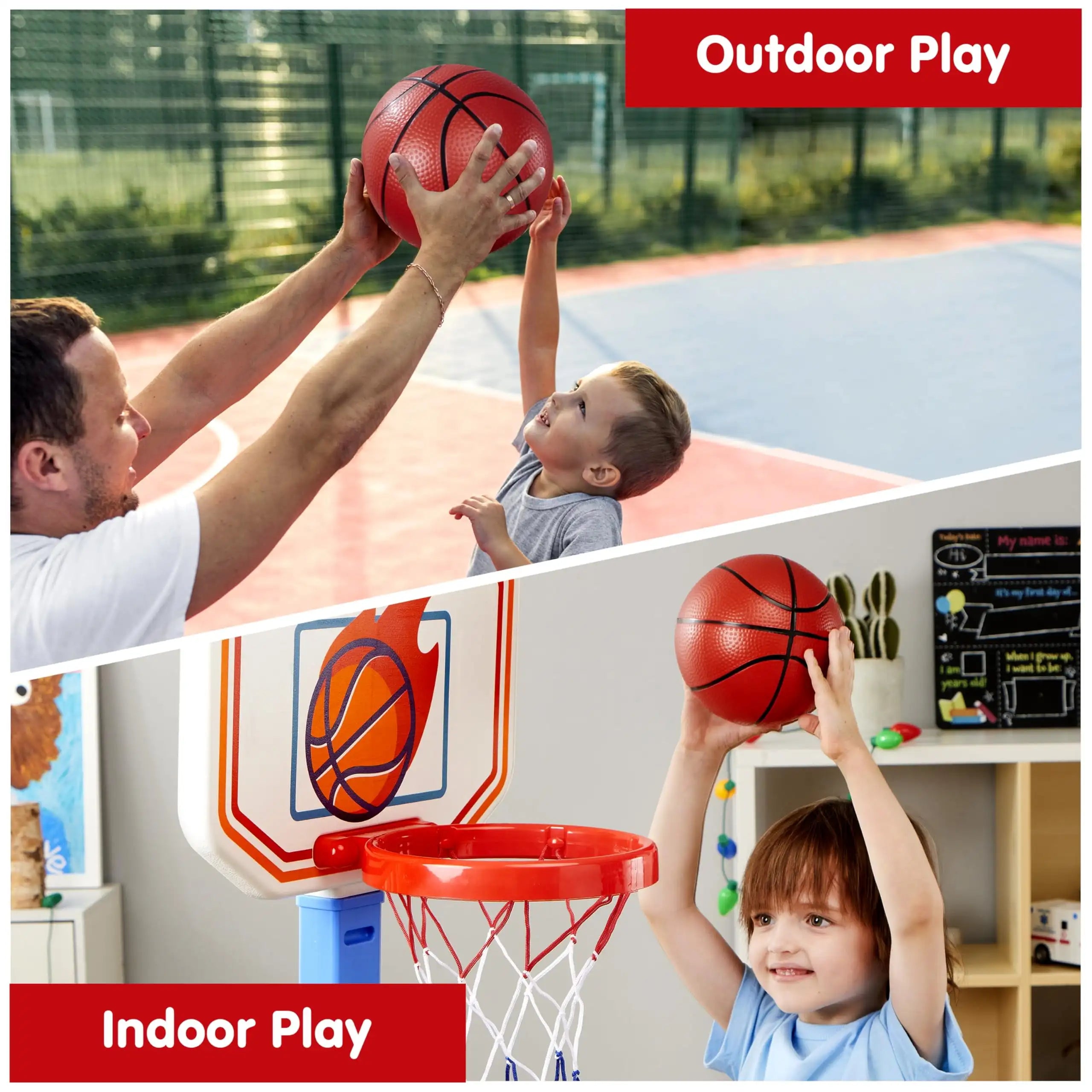 JOYFT Toddler Basketball Hoop Indoor Basketball Game Set Adjustable Kids Basketball Goal With 4 Balls