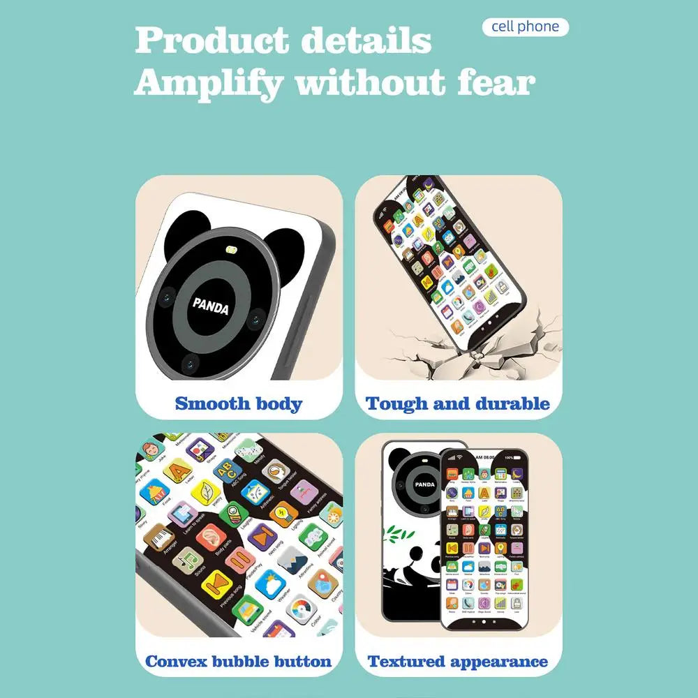 Kids Toy Smartphone Early Mobile Phone With Light Touch Screen Phone Rechargeable 10000 Functions Educational Content For Boys