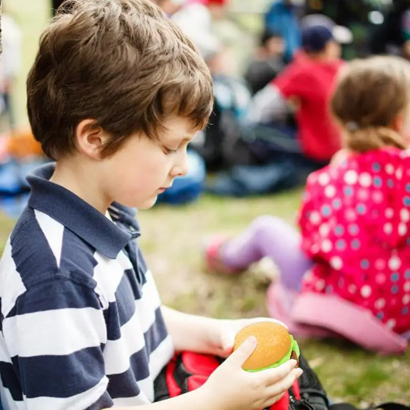 Burger Squish Tearable 3D S quishys Hamburger Toys Burger Stress Ball Silicone Stress Relief Squeeze Ball