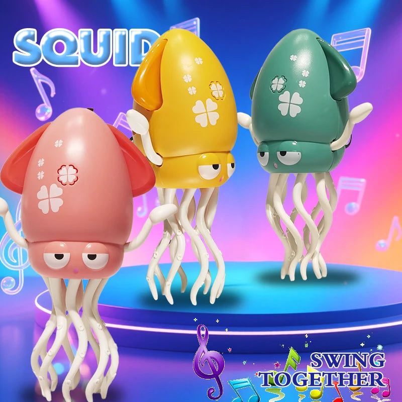 Electric induction dancing octopus toy automatic obstacle avoidance crawling interactive simulation squid with music and light