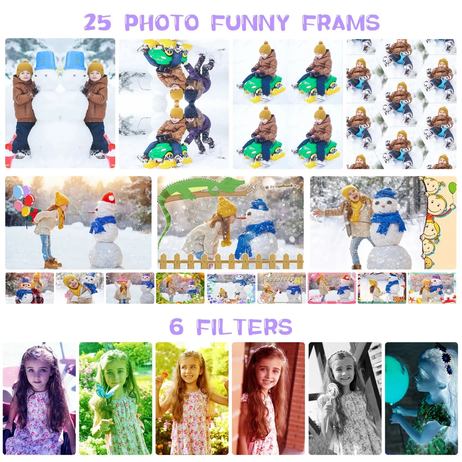 Kids Camera,ARNSSIEN 180° Flip Lens Camera for Kid,2.4in IPS LCD Digital Camera with Silicone Case,Child Selfie Camera for 3 4 5