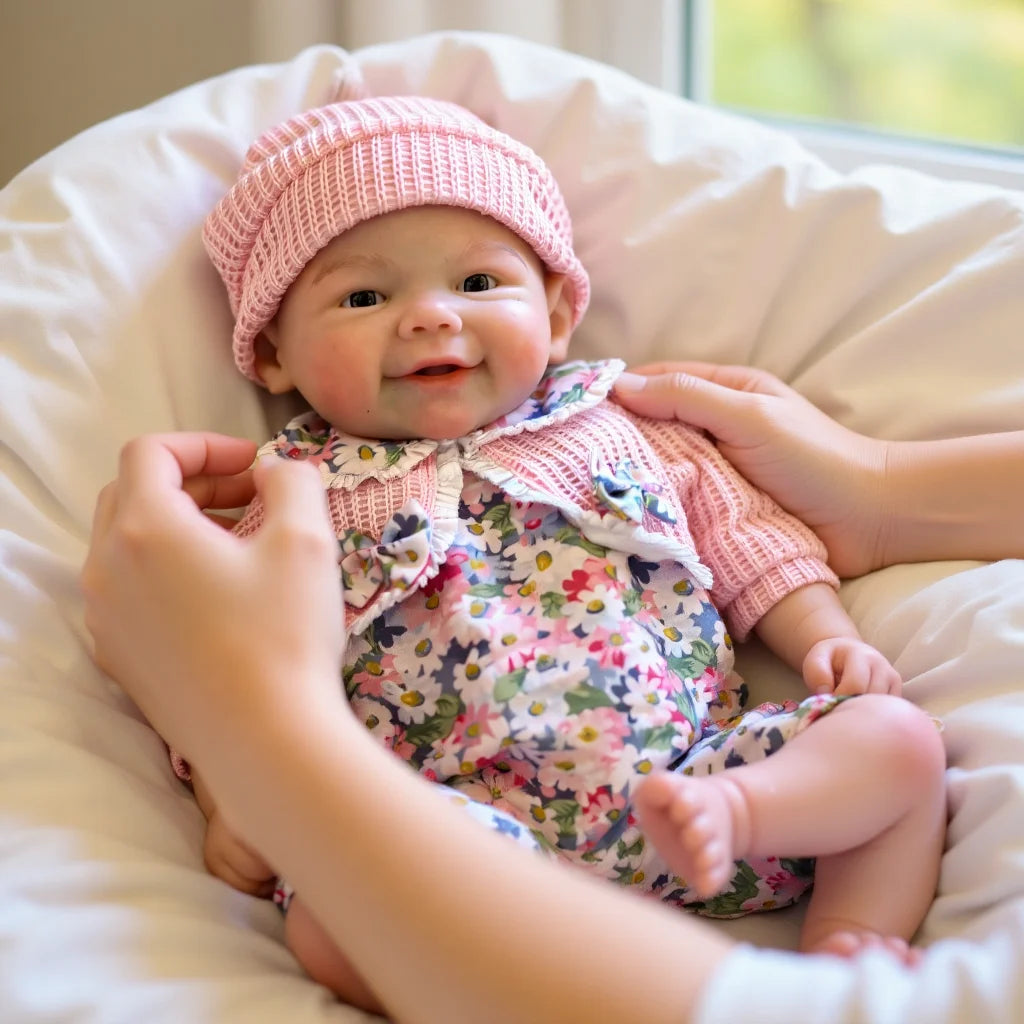 Saskia 13 Inch Vivienne Solid Soft Silicone Bebe Reborn Girl Cute Baby Can Open Mouth muñeca reborn bebé Toys