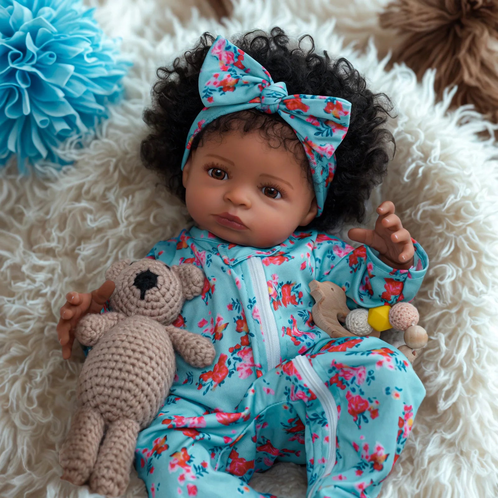 Reborn Baby Dolls 20 inch African American Black Newborn Baby Dolls Real Life Baby Dolls with Toy Accessories Gift Set for Kids