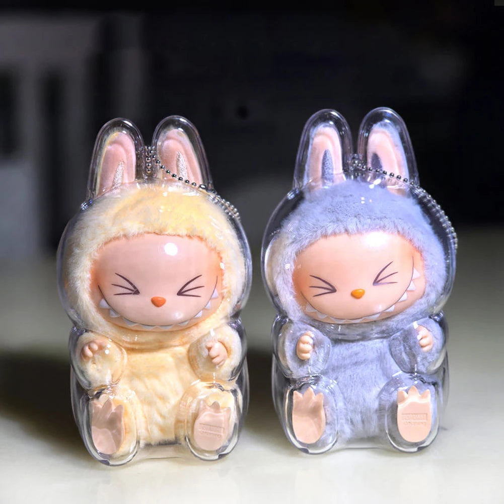 For Labubu Transparent Protective Cover 1-5PC Monster Toy Elf Doll Case Storage Box Cute Elf Plushie Display Cover for Doll Gift