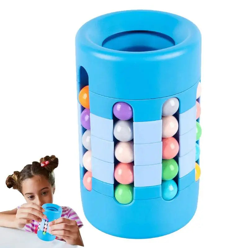 Rotating Magic Beans Cube Creative Pen Holder Kids Adults Stress Relief Spinning Bead Puzzles Children Intelligence Game