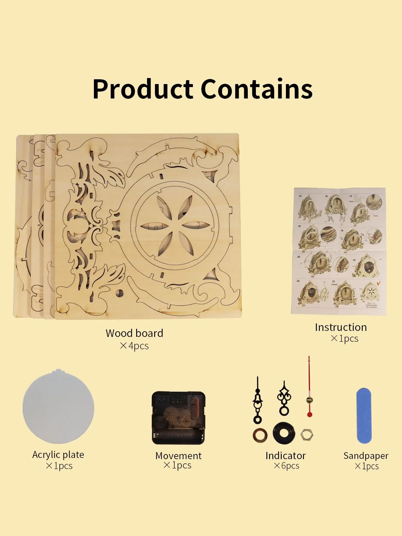 3D Puzzles Carved Clock Wooden Model Kits for Adults To Build Retro Craft Christmas And Birthday Gifts Home Decoration