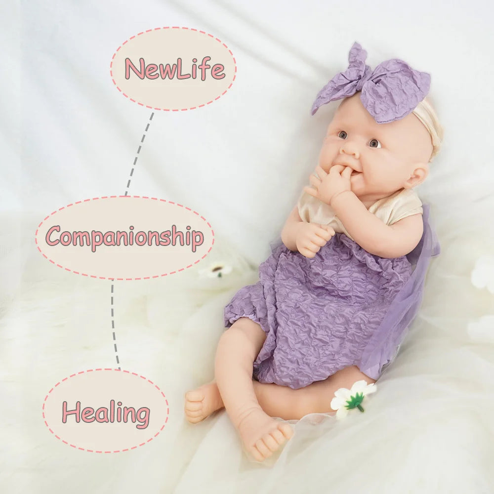 19.5-inch silicone reborn doll 3.35kg ultra realistic touch sweet smile slightly parted lips dynamic styling girl