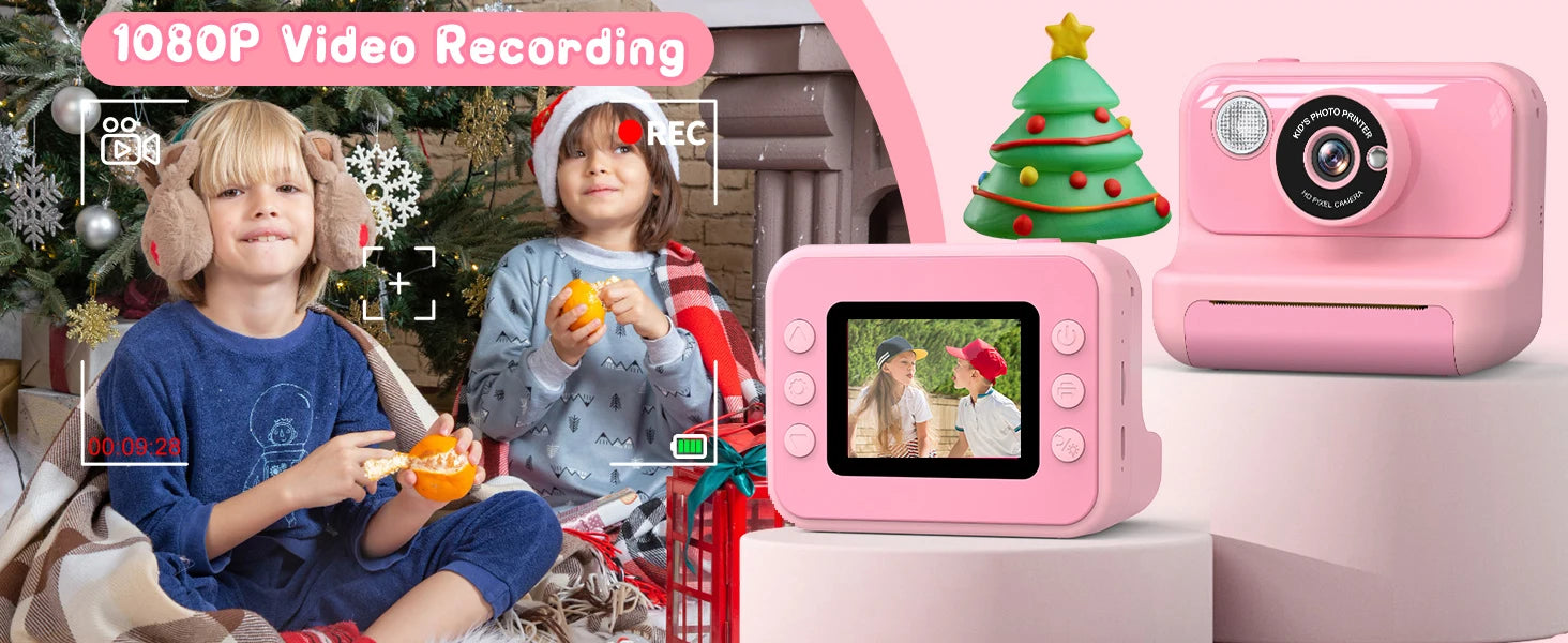 Kids Camera Instant Print 1080P HD Thermal Printing Camera 2.4 Inch Mini Digital Camera Toy For Toddle