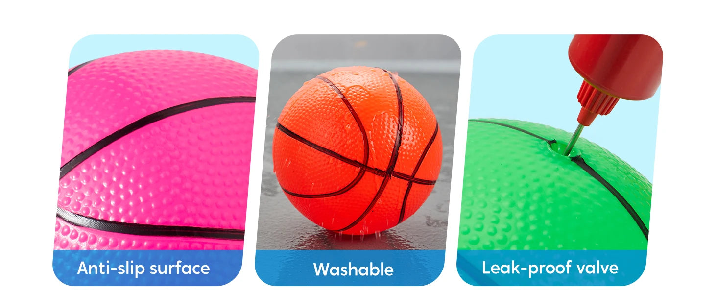 JOYFY 6 PCS Mini Basketballs 5 inches Colorful Small Ball for Basketball Hoop Inflatable Rubber Ball Toys for Toddlers Gift