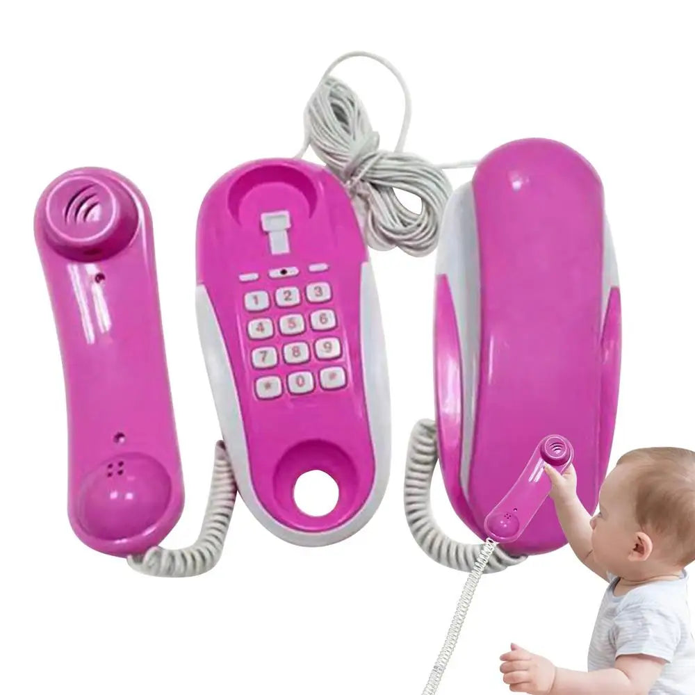 Kid Phone Toy Girls Toy Phone With Real Ring Sounds Realistic Cell Phone Design With 23Ft Phone Line Birthday Christmas Toys