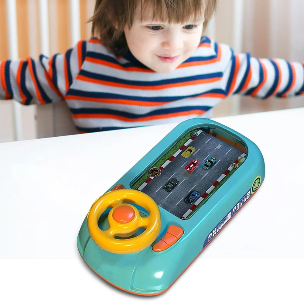 Driving Simulator with Music & Vehicle Sound Effects Interactive Simulation Driving Steering Wheel Toy Car Racing Adventure Game