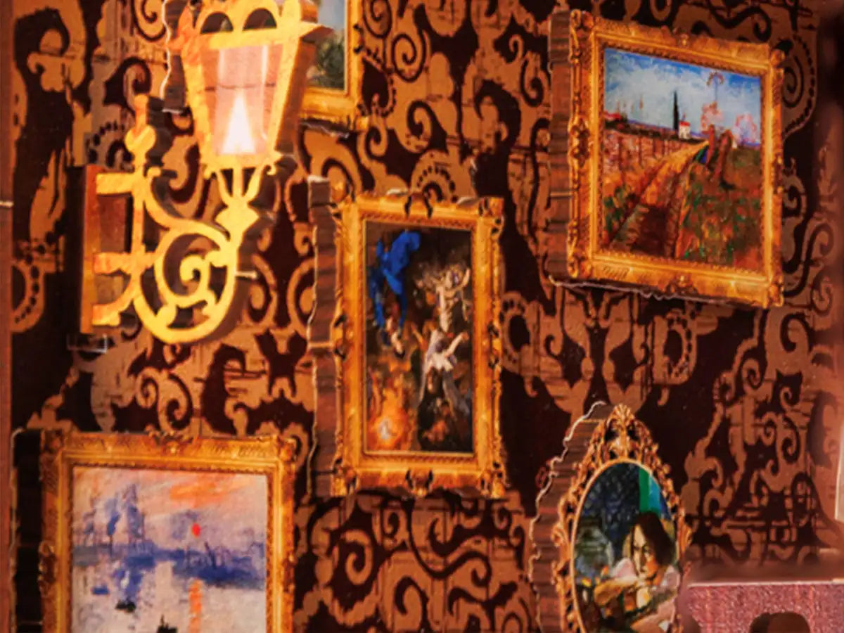 CUTEBEE Wooden Dollhouse Kit Miniature Doll House Kits Booknook Bookshelf Book Nook with Dust Cover Bookends Christmas Gift