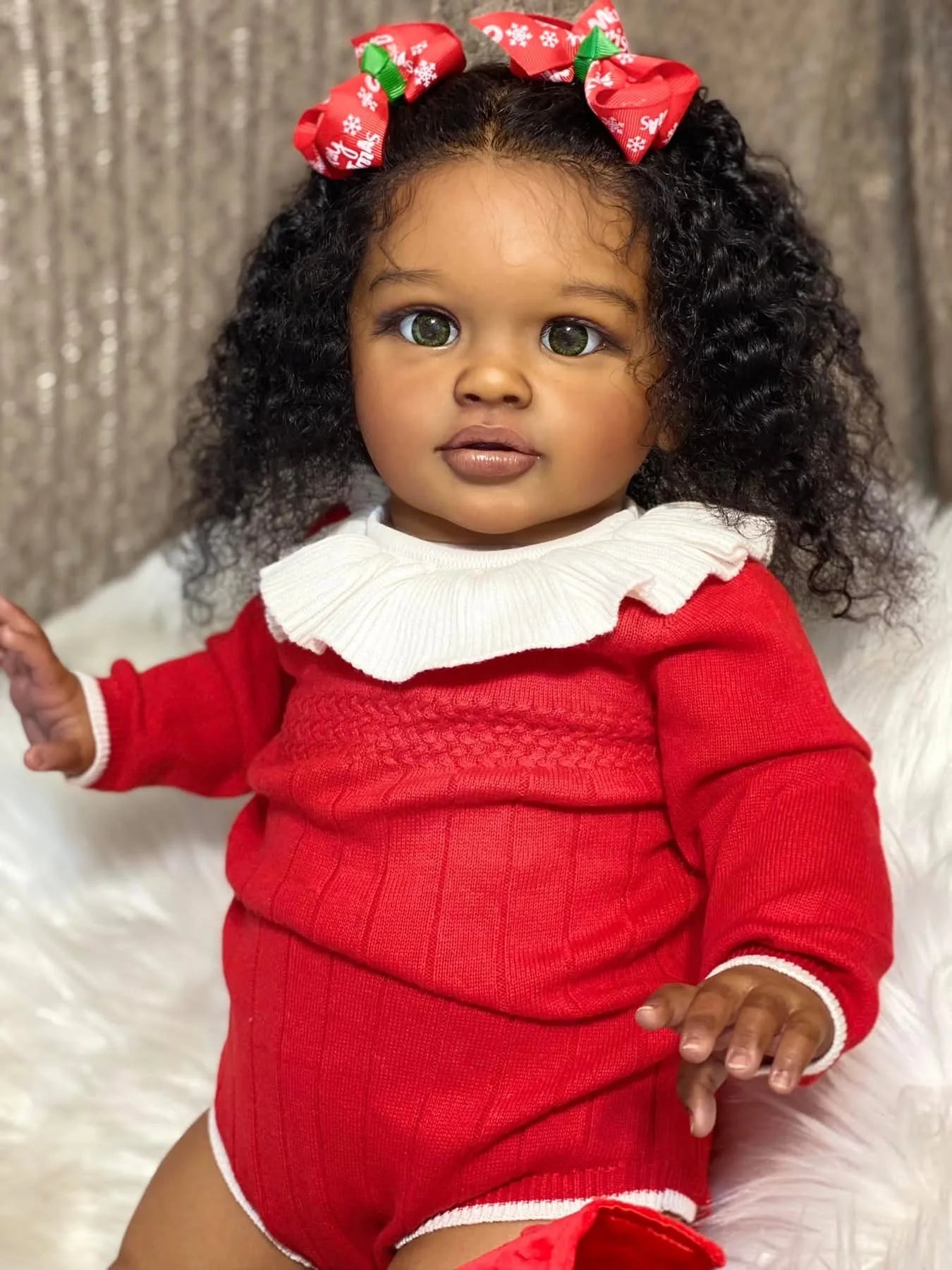 26Inch/66CM Already Painted Finished Doll Reborn Toddler Dark Skin Pippa Huge Baby Size Popular Lifelike Soft Touch Art Doll